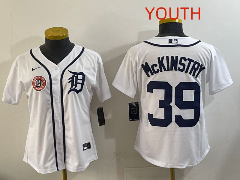 Youth Detroit Tigers 39 Mckinstry White Game Nike MLB Jersey style 004